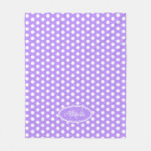 Couverture Polaire Polka violet point personnalisé plaque de nom couv (Devant)