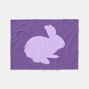 Couverture Polaire Polka violet point Silhouette Bunny polaire Blanch