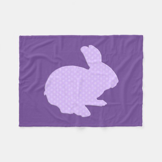 Couverture Polaire Polka violet point Silhouette Bunny polaire Blanch (Devant (Horizontal))