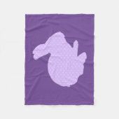 Couverture Polaire Polka violet point Silhouette Bunny polaire Blanch (Devant)