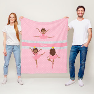 Couverture Polaire Polkadot dentelle rose enfants Ballerina Motif