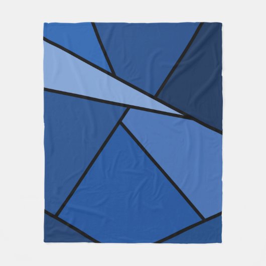 Couverture Polaire Polygones bleus abstraits (Devant)