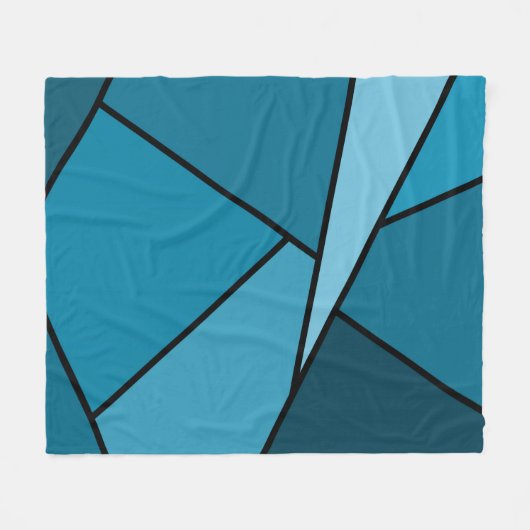 Couverture Polaire Polygones Turquoises Abstraits (Devant (Horizontal))