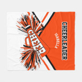Couverture Polaire pom-pom girl 📣 - Orange, Noir et Blanc (Devant (Horizontal))