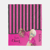 Couverture Polaire Pom-pom girl rose à la gorgée (Devant)