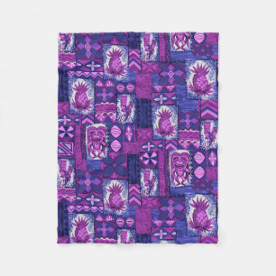 Couverture Polaire Pomaika’i Tiki Tapa Vintage Hawaïen