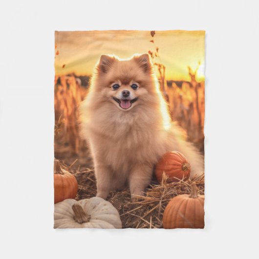 Couverture Polaire Pomeranian d'automne (Devant)