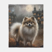 Couverture Polaire Pomeranian Halloween Épouvantable (Devant)