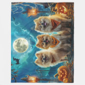Couverture Polaire Pomeranian Halloween Épouvantable (Devant)