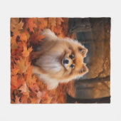 Couverture Polaire Poméranie en automne Feuilles Automne Inspire (Devant (Horizontal))