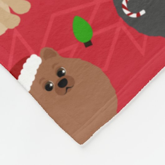 Couverture Polaire Poméraniens de Noël (Coin)