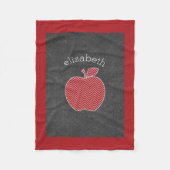 Couverture Polaire Pomme enseignant personnalisée avec Motif Chevron  (Devant)