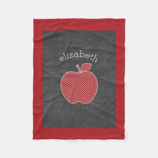 Couverture Polaire Pomme enseignant personnalisée avec Motif Chevron  (Devant)