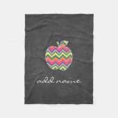 Couverture Polaire Pomme enseignant personnalisée avec Motif Chevron  (Devant)