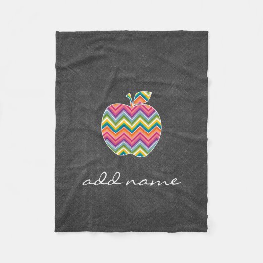 Couverture Polaire Pomme enseignant personnalisée avec Motif Chevron (Devant)