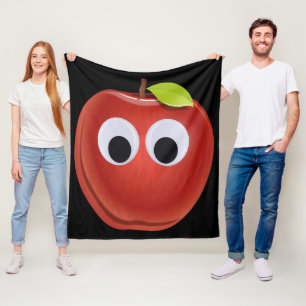 Couverture Polaire Pomme, fruit rouge aux yeux de dieu - Personnalisé