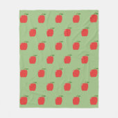 Couverture Polaire Pommes Lève-Blanche (Sage Vert & Rouge) (Devant)