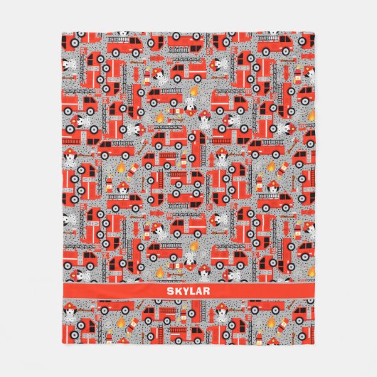 Couverture Polaire Pompier à chiens Dalmatien Pompiers Personnalisé (Devant)