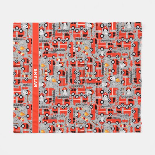 Couverture Polaire Pompier à chiens Dalmatien Pompiers Personnalisé (Devant (Horizontal))