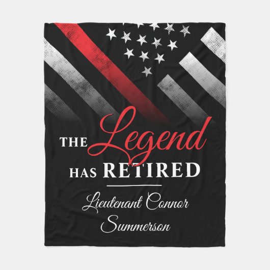Couverture Polaire Pompier à la retraite pompier Ligne rouge (Devant)