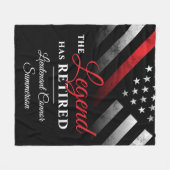 Couverture Polaire Pompier à la retraite pompier Ligne rouge (Devant (Horizontal))