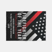 Couverture Polaire Pompier de l'année Employé Red Line Drapeau (Devant (Horizontal))