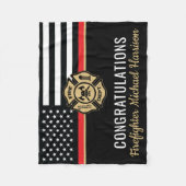 Couverture Polaire Pompier Fire Academy Red Line Drapeau Graduation (Devant)