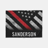 Couverture Polaire Pompier Mince Red Line American Flag Fireman (Devant (Horizontal))