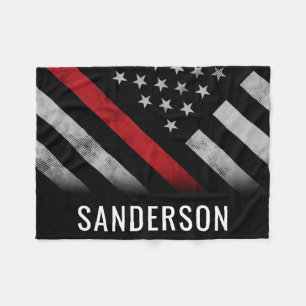Couverture Polaire Pompier Mince Red Line American Flag Fireman