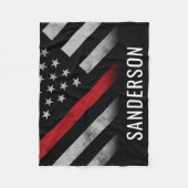 Couverture Polaire Pompier Mince Red Line American Flag Fireman (Devant)