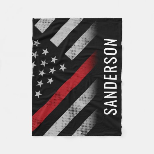Couverture Polaire Pompier Mince Red Line American Flag Fireman (Devant)