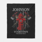 Couverture Polaire Pompier NOM Fire Department Hydrant USA Drapeau (Devant)