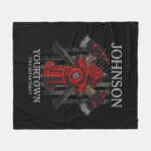 Couverture Polaire Pompier NOM Fire Department Hydrant USA Drapeau (Devant (Horizontal))
