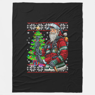 Couverture Polaire Pompier Père Noël Feu Costume Feu Vilain