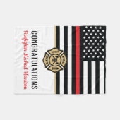 Couverture Polaire Pompier Pompier Département Diplôme Pompier (Devant (Horizontal))