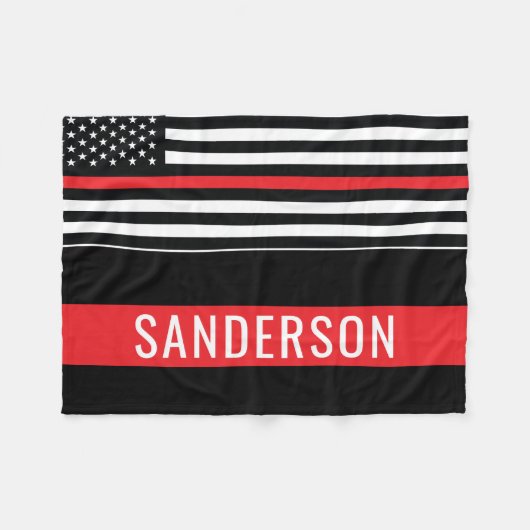 Couverture Polaire Pompier Red Line Fire Department Flag Pompier (Devant (Horizontal))