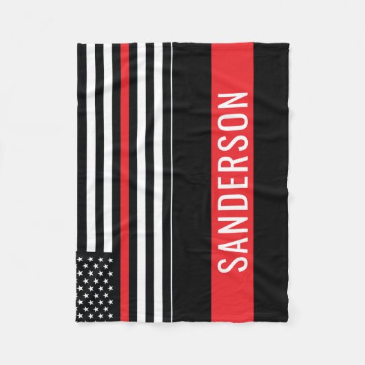 Couverture Polaire Pompier Red Line Fire Department Flag Pompier (Devant)