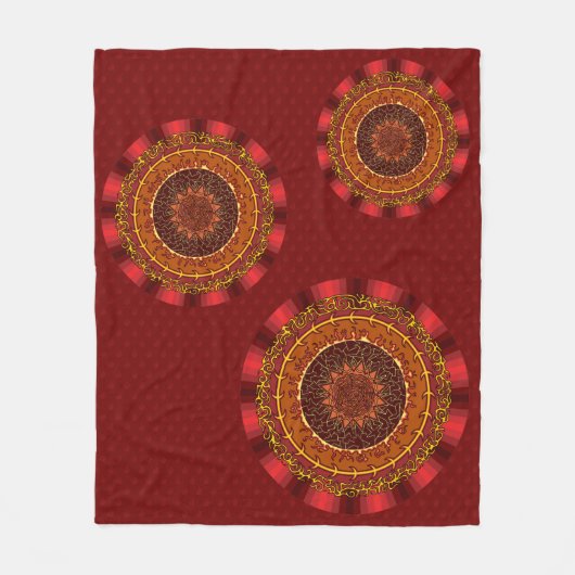 Couverture Polaire Pompiers Mandala Fleece Blanche (Devant)