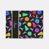 Couverture Polaire Pompons cheerleading noirs nommés faits sur (Devant (Horizontal))