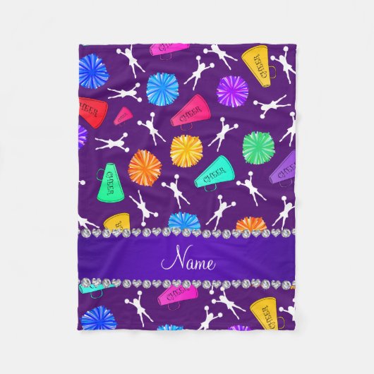 Couverture Polaire Pompons cheerleading pourpres nommés faits sur (Devant)