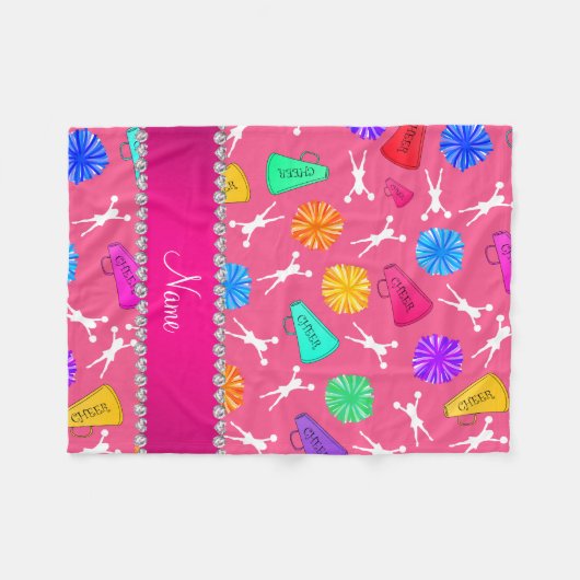 Couverture Polaire Pompons cheerleading roses nommés faits sur (Devant (Horizontal))