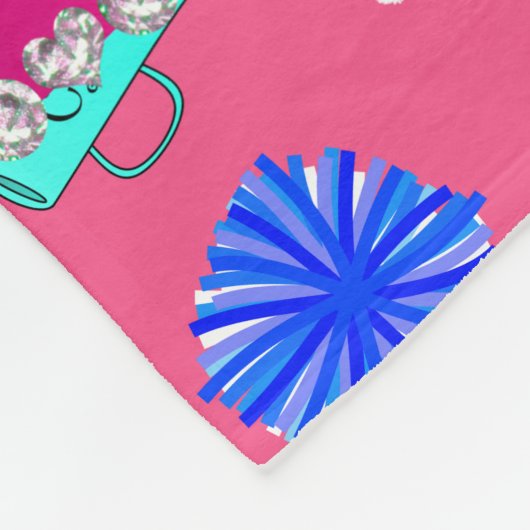 Couverture Polaire Pompons cheerleading roses nommés faits sur (Coin)