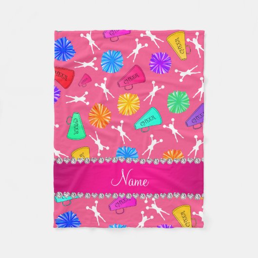 Couverture Polaire Pompons cheerleading roses nommés faits sur (Devant)