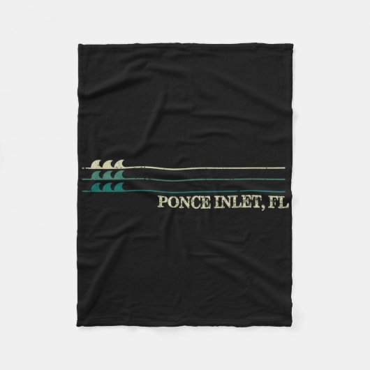Couverture Polaire Ponce Inlet Florida Break Surfing Retro Wave  (Devant)