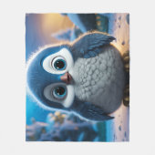 Couverture Polaire Poncho - Un pingouin doux pour bébé (Devant)