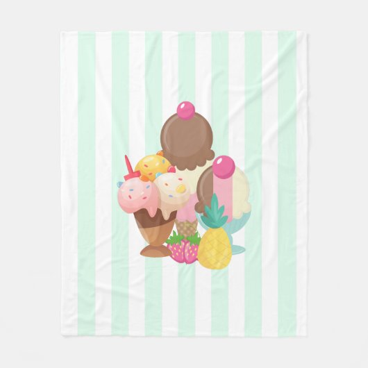 Couverture Polaire Poncs de crème glacée avec arrosages (Devant)