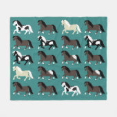 Couverture Polaire Ponies Blanche (Devant (Horizontal))