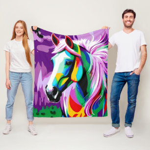 Couverture Polaire Pony coloré