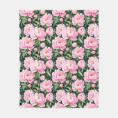 Couverture Polaire Pony rose fleurit sur un Arrière - plan feuillu (Devant)