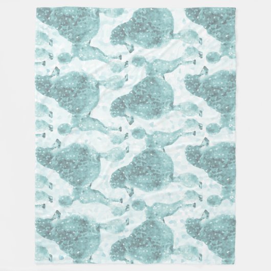 Couverture Polaire Poodé bleu glacé (Devant)